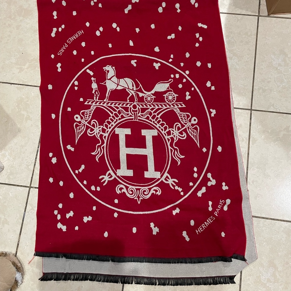Red and Gray Holiday Throw Blanket